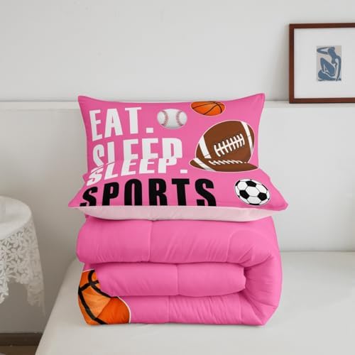 Feelyou Football Comforter Set Twin Size for Kids Boys Girls