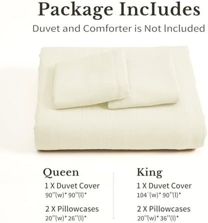 MEISHANG Muslin Duvet Cover Queen Size - 100% Organic Cotton