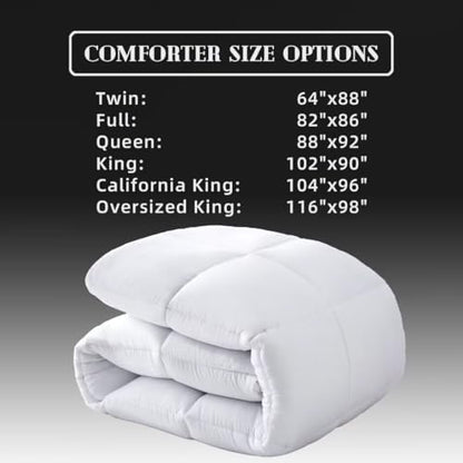 DOWNCOOL Comforters Twin Size, White Duvet Insert, Lightweight Quilt
