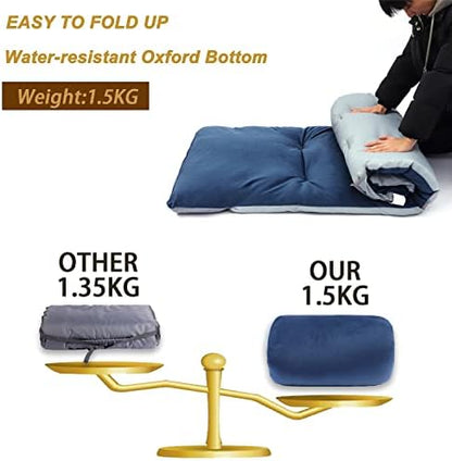 Thick Camping Sleeping Pad, Soft Comfortable Microfiber Camping Cot Pads for Adults, Lightweight Foldable Sleeping mats for Traveling Hiking Backpacking Traveling
