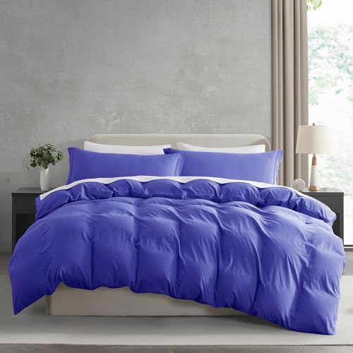 Hearth & Harbor Prewashed California King Duvet Cover Set, Royal Blue