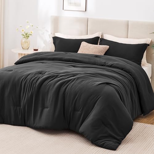 Love's cabin Black Twin/Twin XL Comforter Set, 2-Piece Prewashed Bed Set