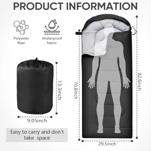 OBTANIM Sleeping Bags Portable Waterproof Camping Sleeping Bag for Adults Kids 4 Seasons Cold Weather or Warm Backpacking Hiking Travel Indoor Outdoor Use
