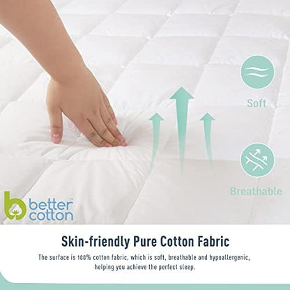 California King Mattress Pad Cotton Quilted Cover Deep Pocket, Loft