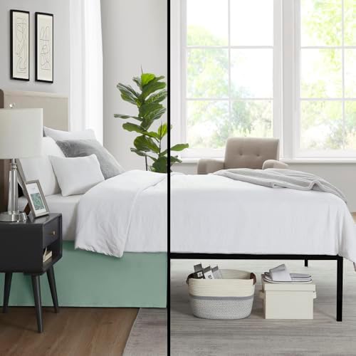 Nestl Sage Green Twin Bed Skirt - Twin Size Bed Skirt 14 Inch Drop - Brushed Microfiber Bed Skirts - Hotel Quality Pleated Bed Skirt - Shrinkage & Fade Resistant
