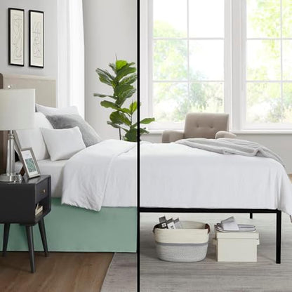 Nestl Sage Green Twin Bed Skirt - Twin Size Bed Skirt 14 Inch Drop - Brushed Microfiber Bed Skirts - Hotel Quality Pleated Bed Skirt - Shrinkage & Fade Resistant