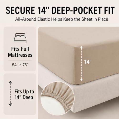 CozyLux Full Size Comforter Sets Wheat - 7 Pieces Bed in a Bag