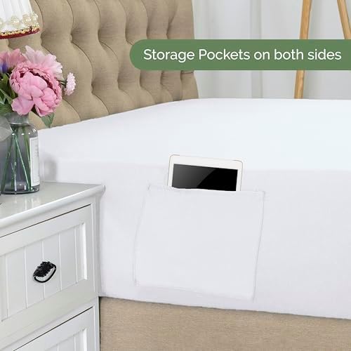 Elegant Comfort 1500 Premium Hotel Quality 18-21 Inches Deep - Extra Deep Pocket Single Fitted Sheet for High Mattress, Luxury and Softest, Smart Pocket - Wrinkle Free, Twin/Twin XL, White