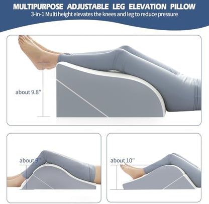 Simpledad Wedge Pillow for Sleeping Adjustable 3-in-1 High Leg Wedge Pillow