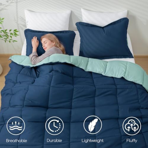 HIG 3pc Navy Twin/Twin XL Bedding Comforter Set Duvet Insert Blanket