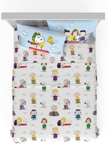 Collectibles Peanuts Snoopy Bedding Super Soft Cozy Microfiber 4 Piece Full Sheet Set, (Officially Licensed Product) By Franco