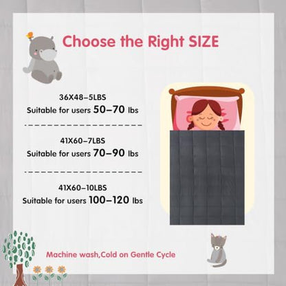 yescool Weighted Throw Blanket 3lbs, 36" x 48", Grey