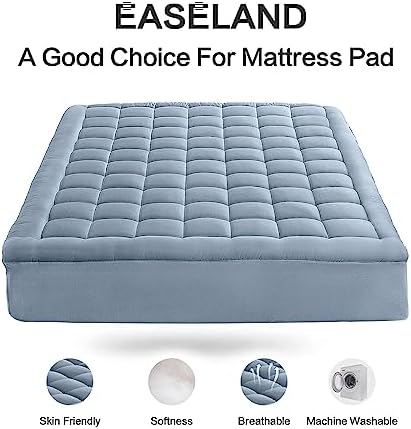 EASELAND California King Mattress Pad Pillow Top Mattress Topper Cotton Top