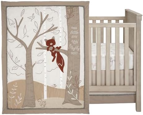 Lambs & Ivy Treetop Fox Woodland Tree Nursery 3-Piece Baby Crib Bedding Set