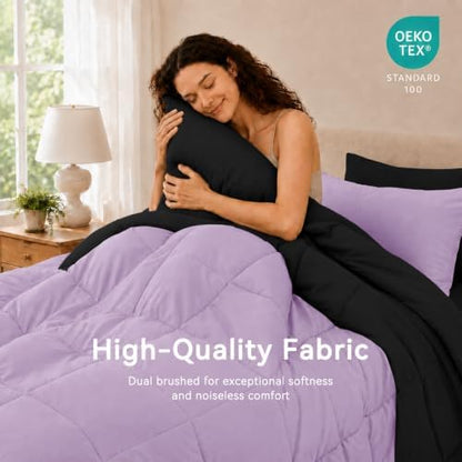 Anluoer King Size Comforter Set, 7 Piece Bed in a Bag King Bedding Sets