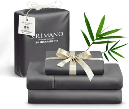 Bamboo Viscose Sheet Set Twin Size, Cooling Sheets Bed Set 3pcs
