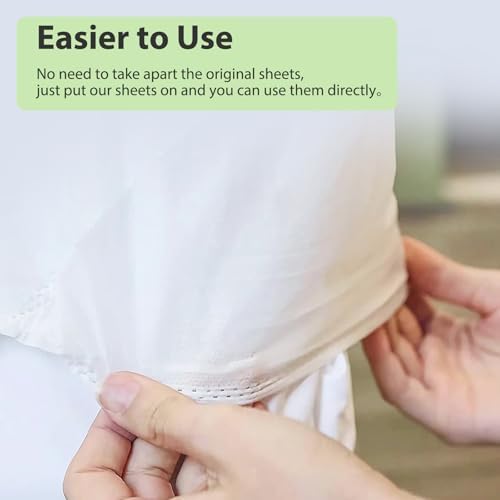 4 Pcs Disposable Bed Sheet Queen Size for Travel Disposable Fitted Sheet