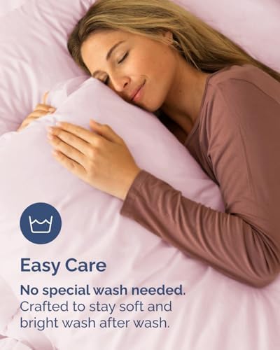 King Pillow Cases Set of 6 - Ultra Soft Pillowcase Covers - Lavender Pink