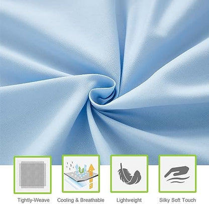 ILAVANDE Queen Sheets Set 6 Piece,Hotel Luxury Super Soft 1800 Series Microfiber Queen Bed Sheets Set-Wrinkle Free & Breathable-14 Deep Pocket Sheets for Queen Size Bed(Queen,Baby Blue)