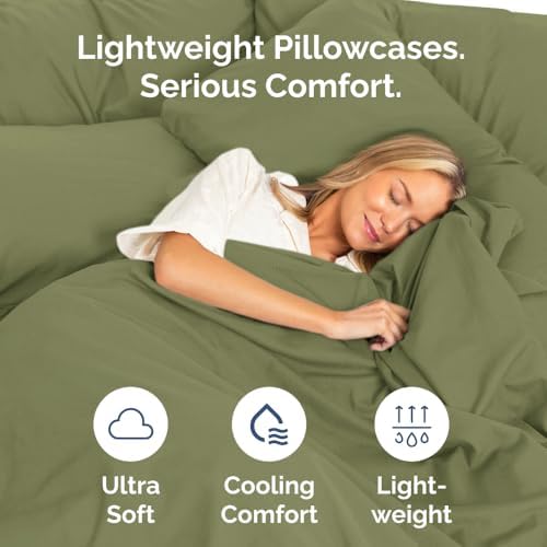 Standard Pillow Cases Set of 8 - Ultra Soft Pillowcase Covers - Sage Green