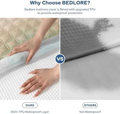 BEDLORE 2 Pack Waterproof Mattress Protector, Twin XL Size Mattress Pad