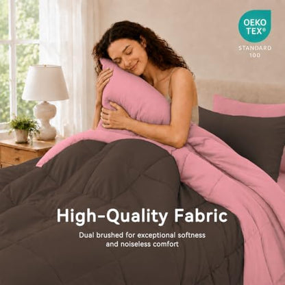 Anluoer Full Size Comforter Sets, 7 Piece Bed in a Bag Full Bedding Sets