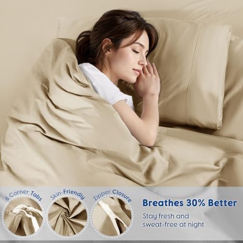 SONORO KATE 1000 Series 100% Egyptian Cotton King Duvet Cover Set,3PC