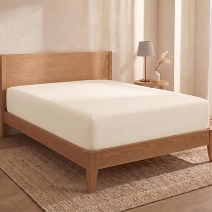 BIOWEAVES 100% Organic Cotton 1 King Size Fitted Sheet Only | 300 Thread Count Sateen Weave GOTS Certified with Deep Pocket - Undyed Natural