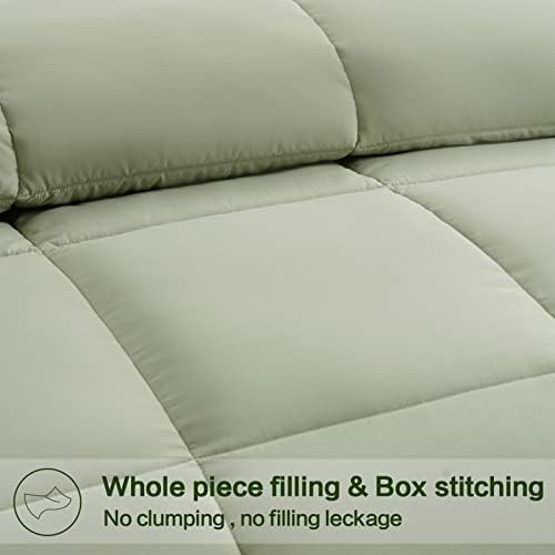 EASELAND Oversized King Down Alternative Comforter, Sage Green, 98x116
