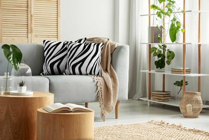TOMWISH Black and White Zebra Print Throw Pillow Covers 26x26 in Sets of 2