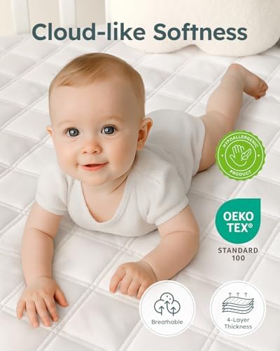 Yoofoss Waterproof Crib Mattress Protector Sheets Fitted 2 Pack 52''x28''