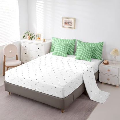 jejeloiu Green Comforter Set with Sheets 7 Piece Twin Size