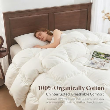 Goose Feather Down Comforter Twin Size, All Season Duvet Insert