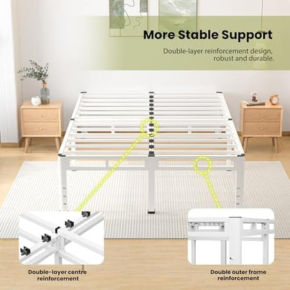 NKZ 2-in-1 Full Size Metal Platform Bed Frame, 20 Inch Heavy Duty Bed Base