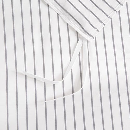 NEXHOME PRO Striped Duvet Cover Super King,100% Washed Cotton Bedding Set,Textured Linen Feel,Breathable,Organic,3 Piece(Grey Stripes 108x98)