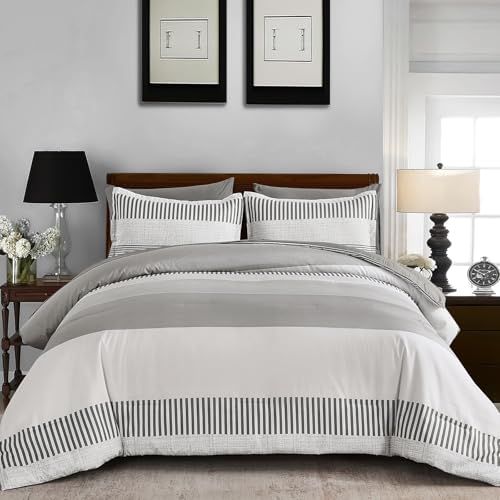 Full Size Comforter Sets for College Dorm,Kids Striped Comforter Set