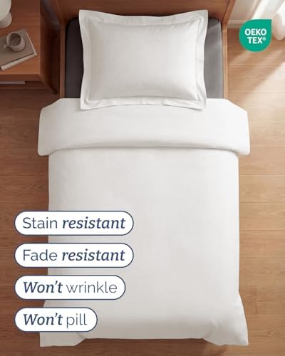 Duvet Cover Twin/Twin XL - 2 Piece Set, College Dorm Room - Antique White