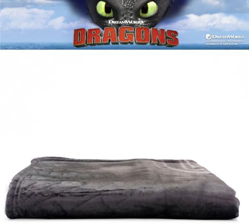 How to Train Your Dragon Toothless Kids Bedding Super Soft Plush Cozy Throw, 46 in x 60 in, (Officially Licensed Product) By Franco