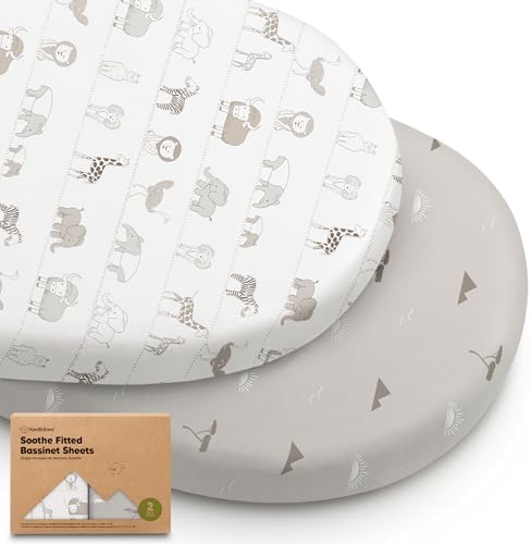 2pk Organic Baby Bassinet Sheets Boys, Girls, Fitted Sheet (Savannah)