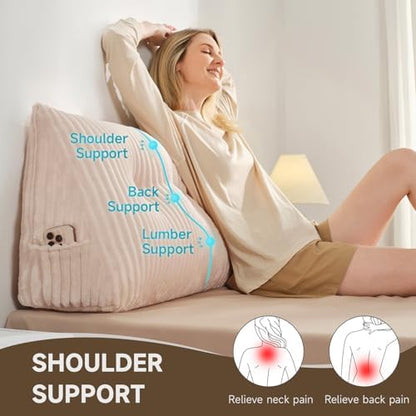 Z-hom Large Headboard Pillow King,NO ROLL Pillow, Wedge Pillow Headboard
