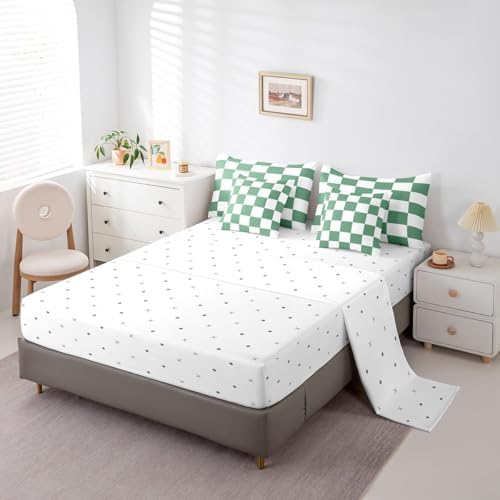jejeloiu Green Comforter Set with Sheets 7 Piece Twin Size