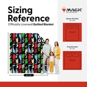 Northwest Magic The Gathering Animated Magic Full/Queen Quilted Blanket, Comfy Throw, Adults Boys Girls, Soft Lightweight Bedding for Bed, or Couch, 90 x 90 inches
