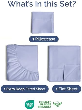 Extra Deep Twin Sheet Set - 3 Piece Breathable & Cooling Sheets - Lavender