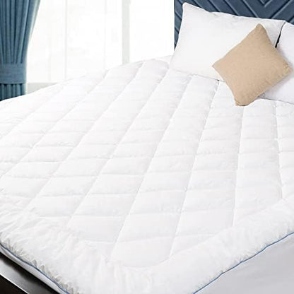 Twin Mattress Pad Cotton Quilted Cover 8-22" Deep Pocket, Regular