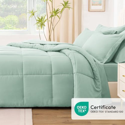 Love's cabin Plaid California King Comforter Set, Aqua