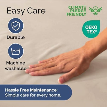 CGK Linens Extra Deep Twin XL Fitted Sheet - Dorm Room Essentials - Wheat