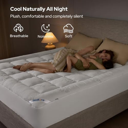 BEDLORE California King Mattress Topper, Thick Soft Pillow Top Bed Topper