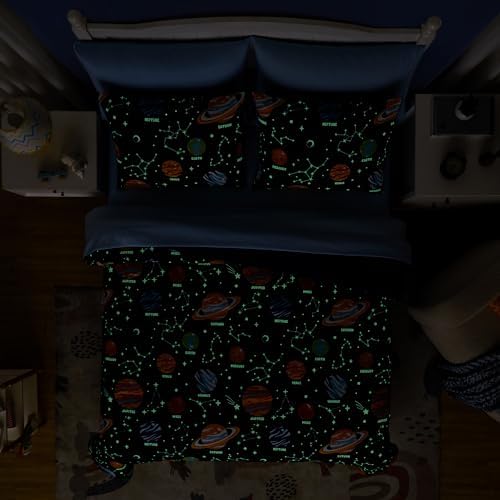 Boys Queen Size Bedding Set - 7 Pieces Space Kids Queen Comforter Set