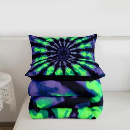 Feelyou Tie Dye Comforter Set Full Size 3Pcs for Kids Boys Girls