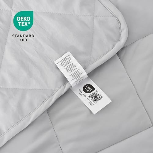 Cozy Bliss Cooling Throw Blanket for Hot Sleepers 50"x70", Q-Max 0.45 Cooling Comfort, Cold Blankets for Night Sweats Sleeping, Ultra-Cool Lightweight Breathable Blanket for Couch Bed, Mist Grey